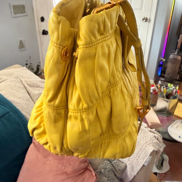 Prada Nappa Gaufre Leather Bag With Bow Accent - Picture 3 of 12